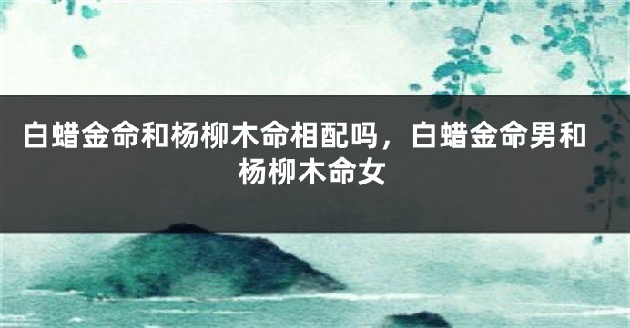 白蜡金命和杨柳木命相配吗，白蜡金命男和杨柳木命女