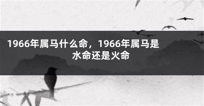 1966年属马什么命，1966年属马是水命还是火命