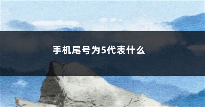 手机尾号为5代表什么