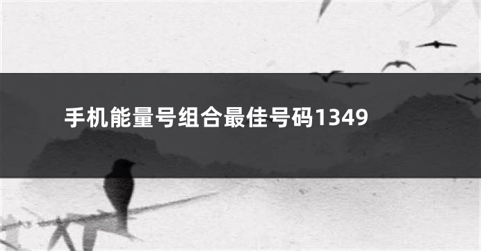 手机能量号组合最佳号码1349