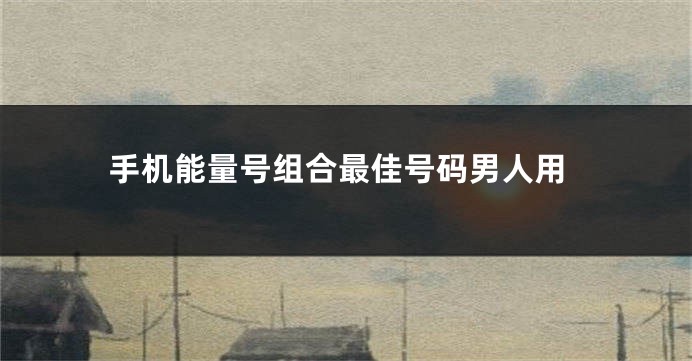 手机能量号组合最佳号码男人用