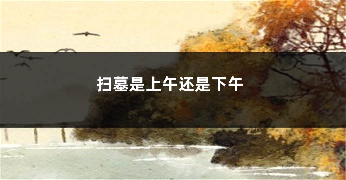 扫墓是上午还是下午