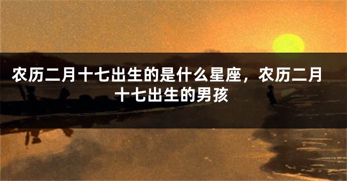农历二月十七出生的是什么星座，农历二月十七出生的男孩