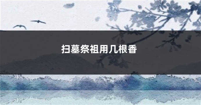 扫墓祭祖用几根香