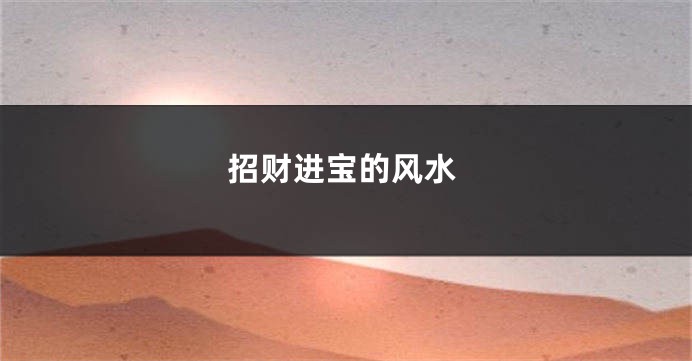 招财进宝的风水