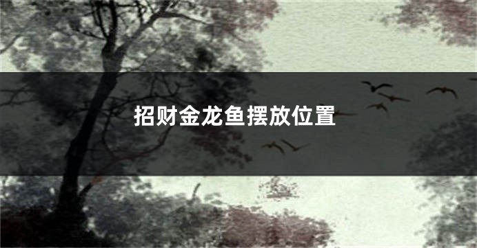 招财金龙鱼摆放位置