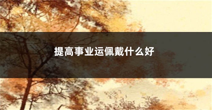 提高事业运佩戴什么好