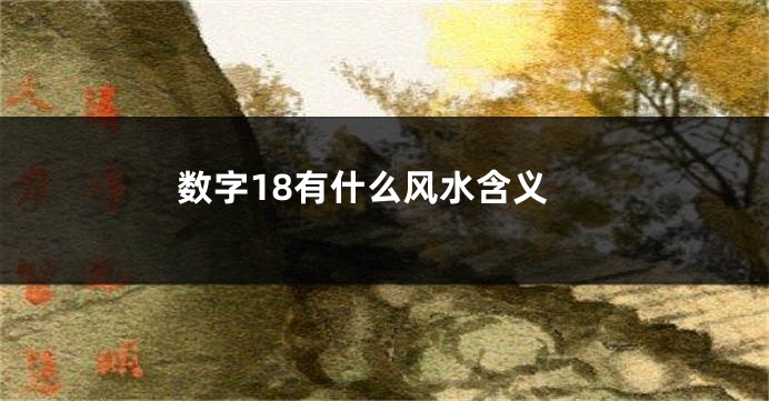 数字18有什么风水含义