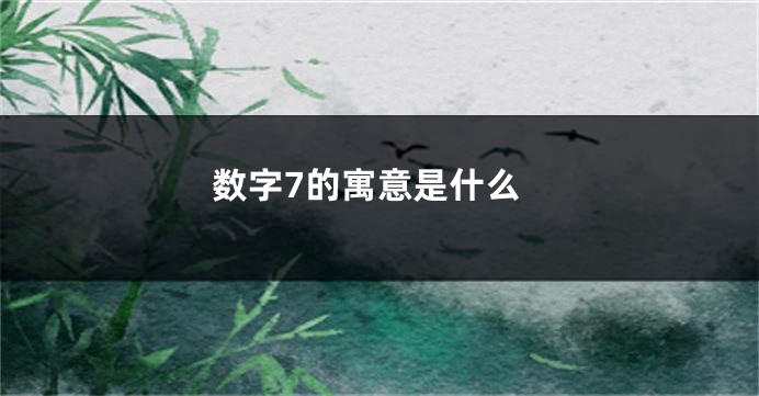 数字7的寓意是什么