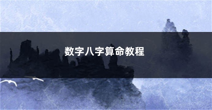 数字八字算命教程
