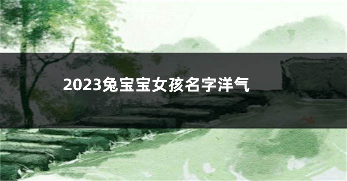 2023兔宝宝女孩名字洋气