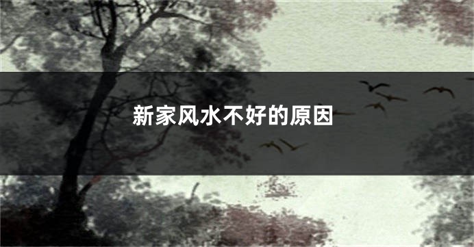 新家风水不好的原因
