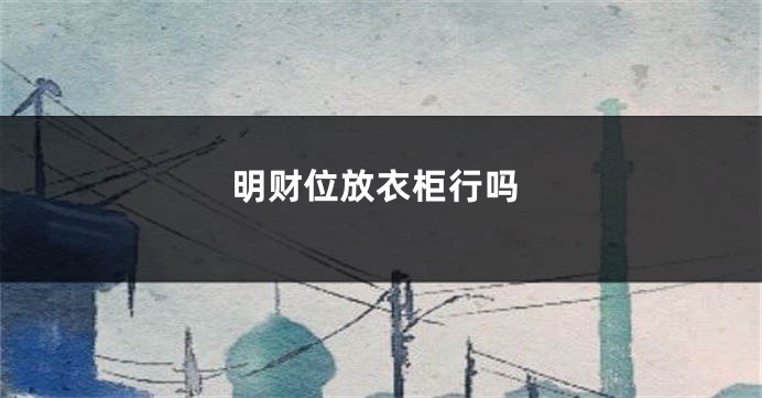 明财位放衣柜行吗