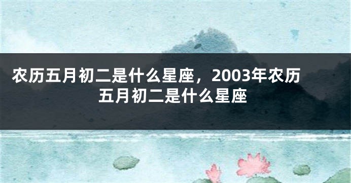 农历五月初二是什么星座，2003年农历五月初二是什么星座