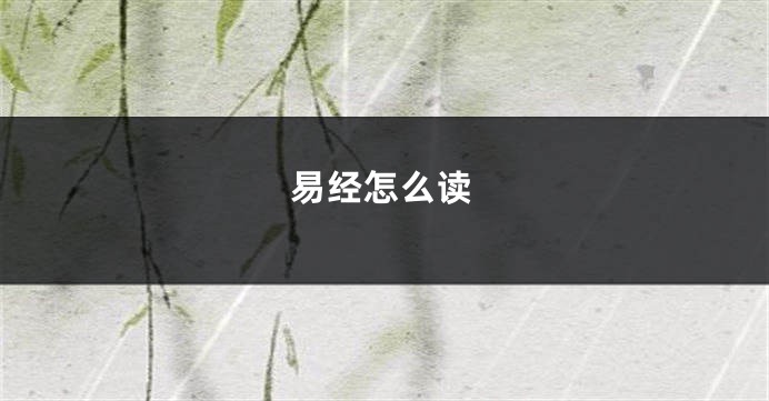 易经怎么读