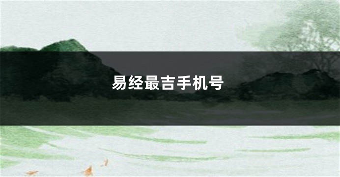 易经最吉手机号