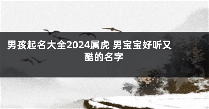 男孩起名大全2024属虎 男宝宝好听又酷的名字