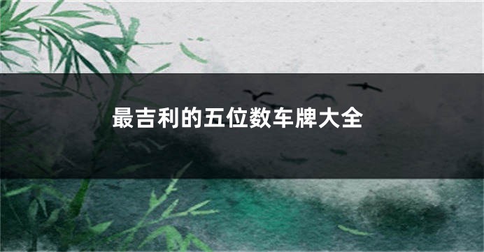 最吉利的五位数车牌大全