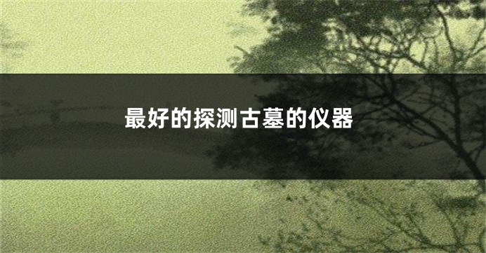 最好的探测古墓的仪器