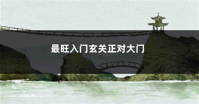最旺入门玄关正对大门