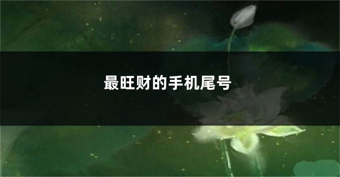 最旺财的手机尾号