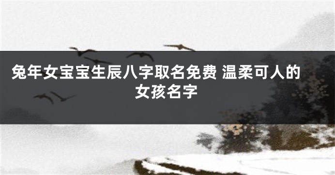 兔年女宝宝生辰八字取名免费 温柔可人的女孩名字
