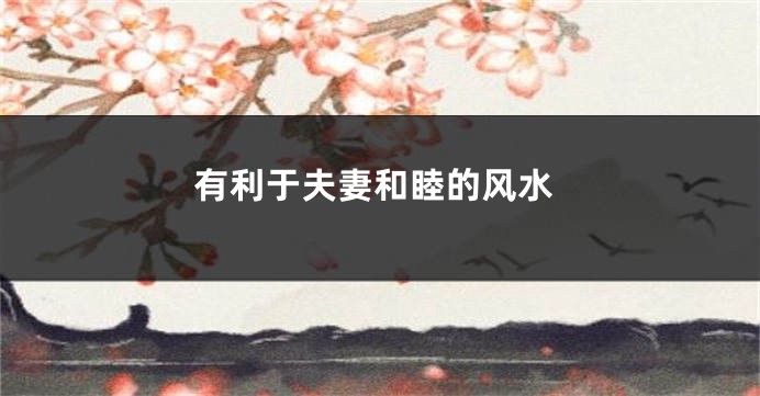 有利于夫妻和睦的风水