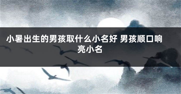 小暑出生的男孩取什么小名好 男孩顺口响亮小名