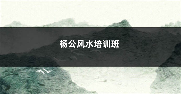 杨公风水培训班