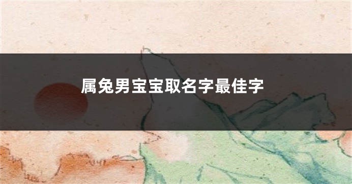 属兔男宝宝取名字最佳字