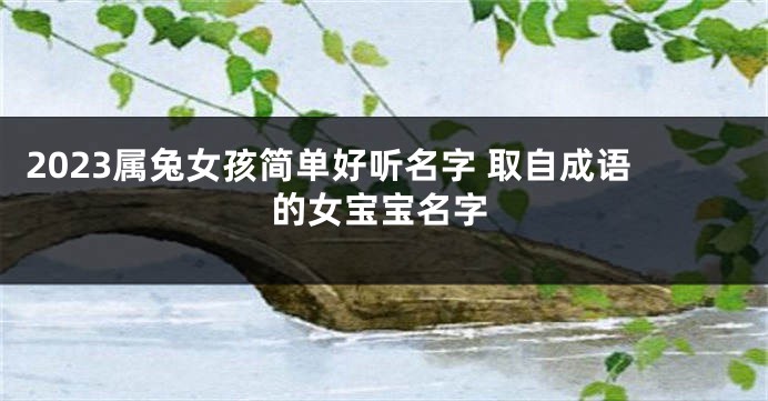 2023属兔女孩简单好听名字 取自成语的女宝宝名字