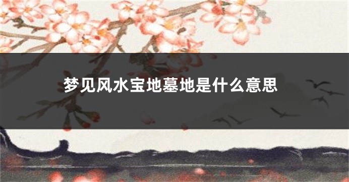 梦见风水宝地墓地是什么意思