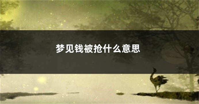 梦见钱被抢什么意思