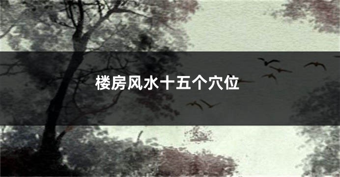 楼房风水十五个穴位