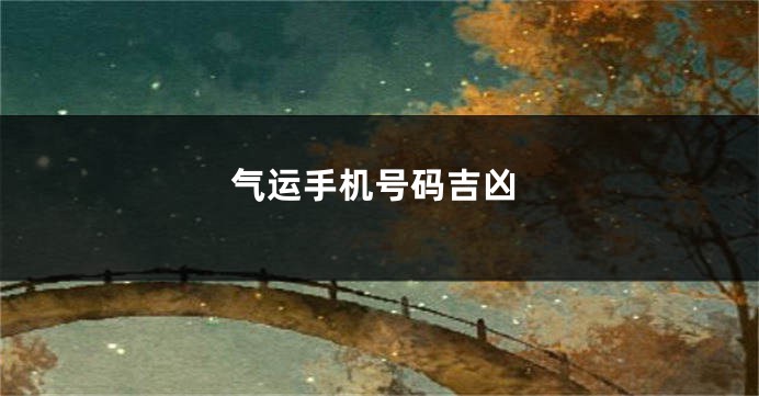 气运手机号码吉凶