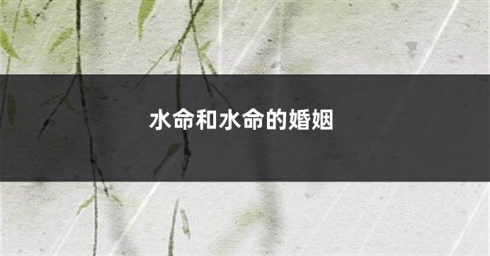 水命和水命的婚姻