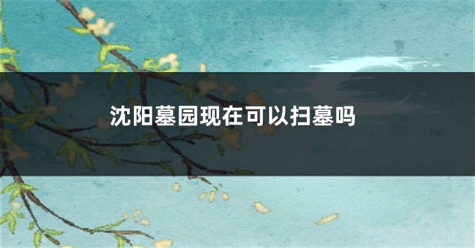 沈阳墓园现在可以扫墓吗