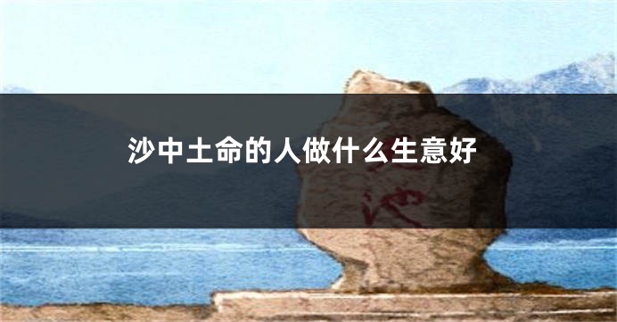 沙中土命的人做什么生意好