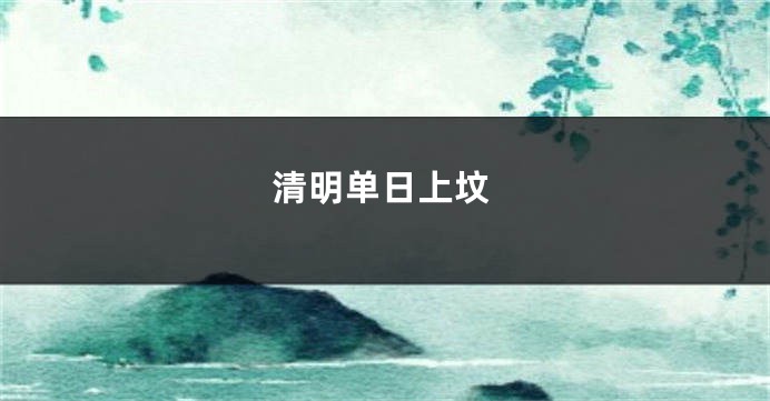 清明单日上坟