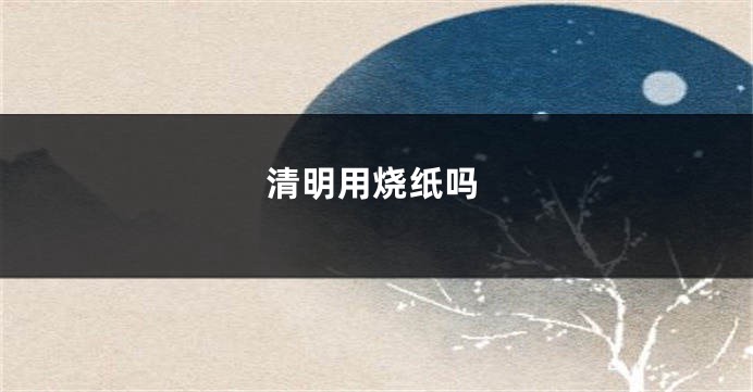 清明用烧纸吗