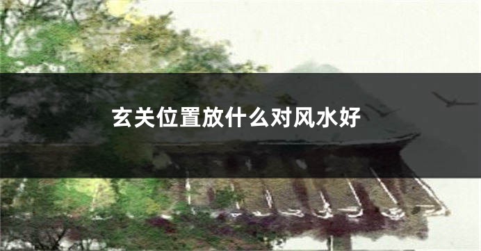 玄关位置放什么对风水好