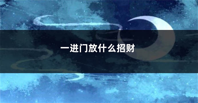 一进门放什么招财