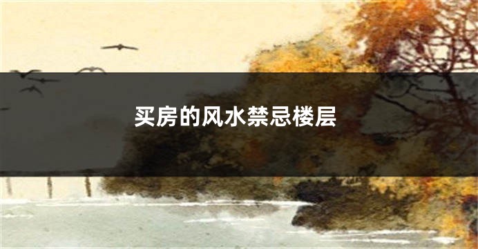 买房的风水禁忌楼层