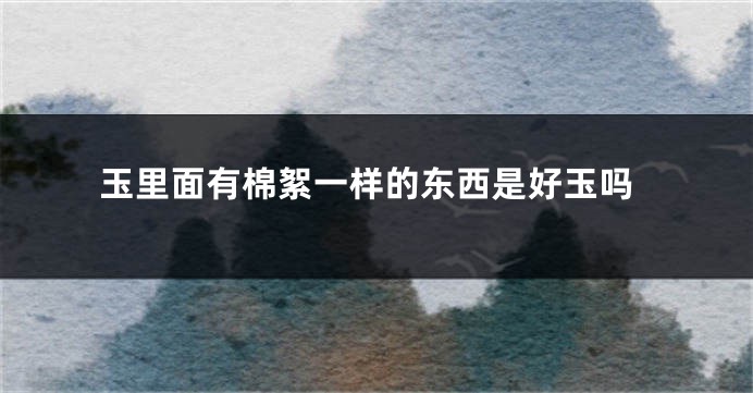 玉里面有棉絮一样的东西是好玉吗