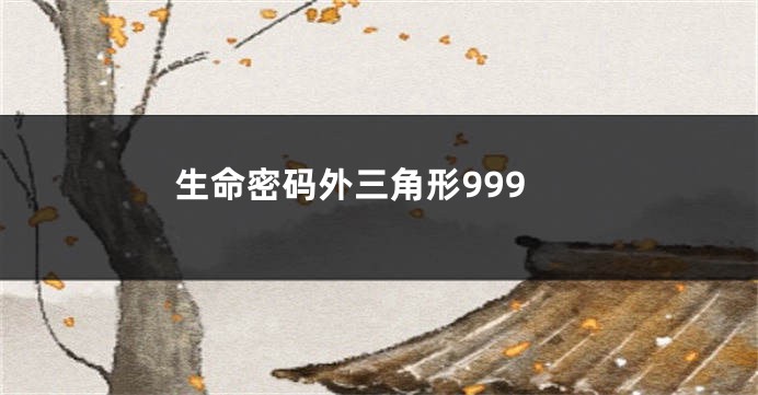 生命密码外三角形999