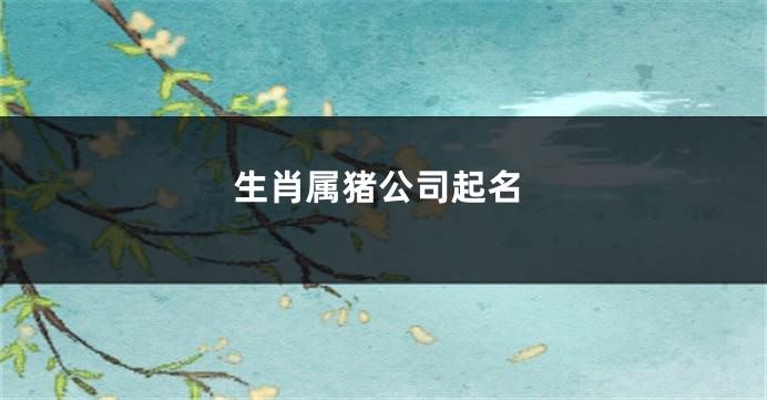 生肖属猪公司起名