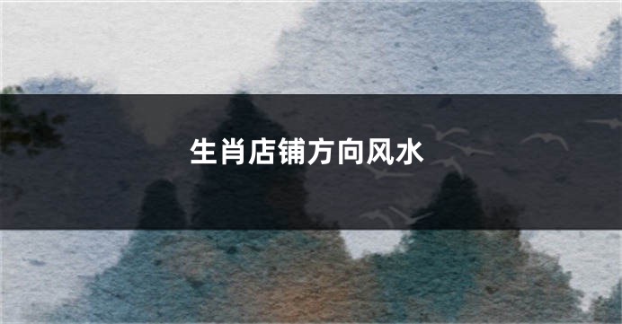 生肖店铺方向风水