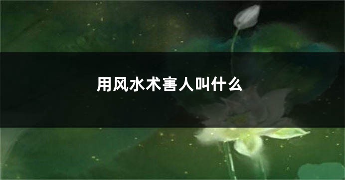 用风水术害人叫什么