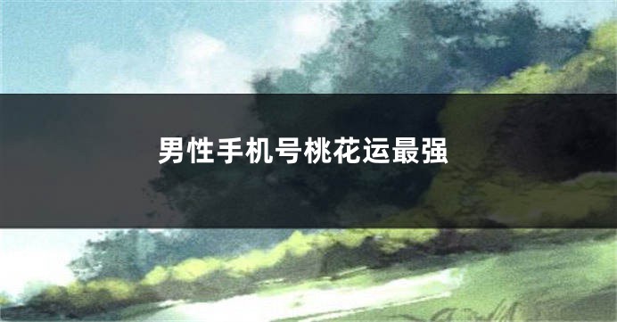 男性手机号桃花运最强