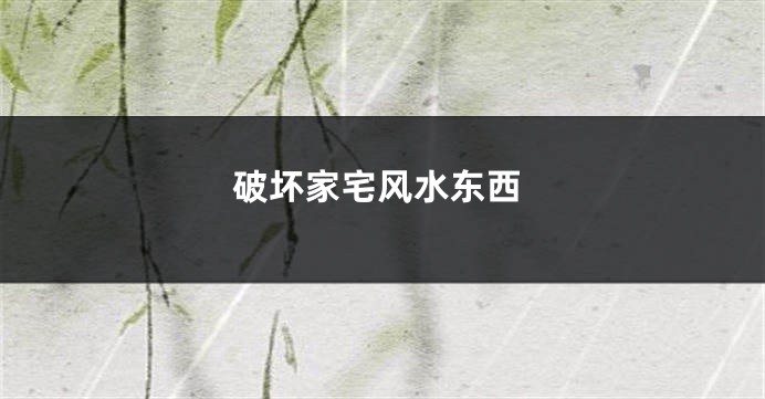 破坏家宅风水东西